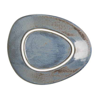 Olympia Ember Blue Triangle Plate - 308x255mm 12" (4 Pack) (308(Ø)x30(H)mm | Pack Quantity: 4) • PAS-FU176