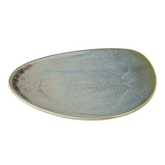 Olympia Ember Blue Triangle Plate - 250x207mm 10" (6 Pack) (250(Ø)x25(H)mm | Pack Quantity: 6) • PAS-FU179