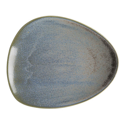 Olympia Ember Blue Triangle Plate - 250x207mm 10" (6 Pack) (250(Ø)x25(H)mm | Pack Quantity: 6) • PAS-FU179
