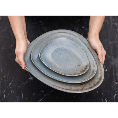 Olympia Ember Blue Triangle Plate - 250x207mm 10" (6 Pack) (250(Ø)x25(H)mm | Pack Quantity: 6) • PAS-FU179