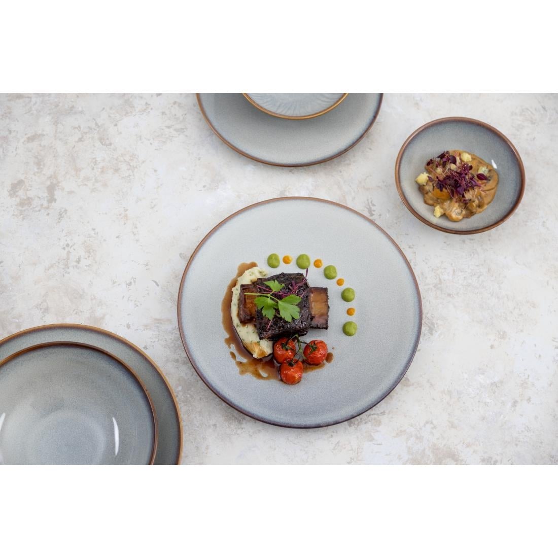 Olympia Drift Grey Plain Coupe Bowl - 205x65mm 8" (4 Pack) (205(Ø)x65(H)mm | Pack Quantity: 4) • PAS-FU191
