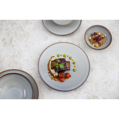 Olympia Drift Grey Plain Coupe Bowl - 205x65mm 8" (4 Pack) (205(Ø)x65(H)mm | Pack Quantity: 4) • PAS-FU191