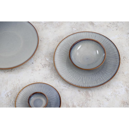 Olympia Drift Grey Embossed Coupe Low Bowls 260mm (4 Pack) (Pack of 4) • PAS-FU197