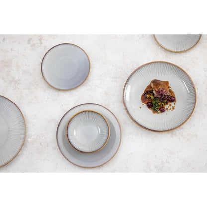 Olympia Drift Grey Embossed Coupe Low Bowls 260mm (4 Pack) (Pack of 4) • PAS-FU197