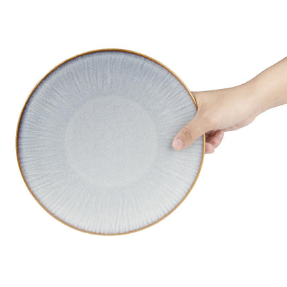 Olympia Drift Grey Embossed Coupe Plate - 220mm 9" (Box 6) • PAS-FU195
