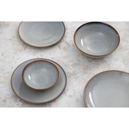 Olympia Drift Grey Embossed Coupe Plate - 220mm 9" (Box 6) • PAS-FU195