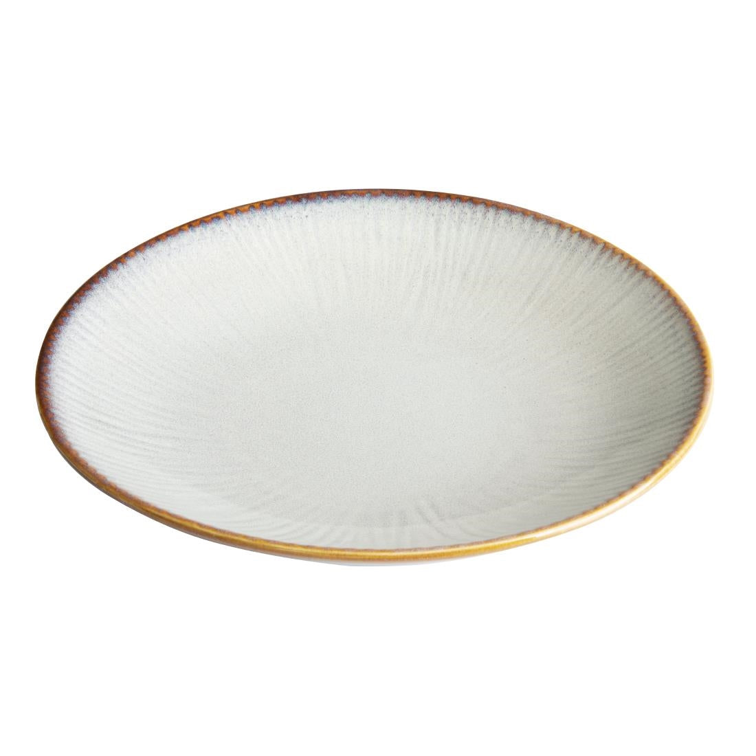Olympia Drift Grey Embossed Coupe Low Bowls 260mm (4 Pack) (Pack of 4) • PAS-FU197