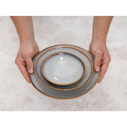 Olympia Drift Grey Embossed Coupe Low Bowls 260mm (4 Pack) (Pack of 4) • PAS-FU197