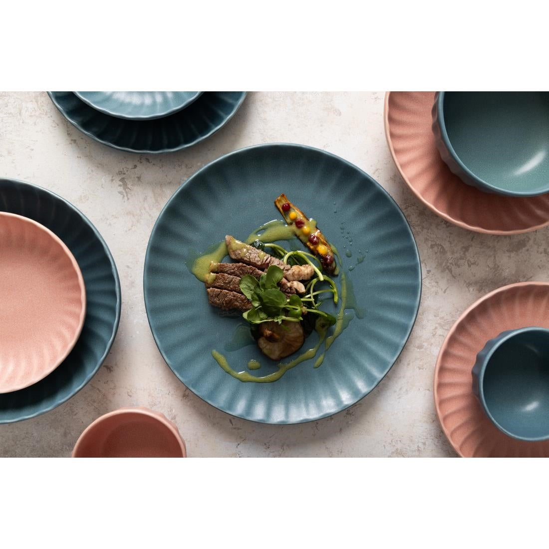 Olympia Corallite Green Plate - 205mm 8" (6 Pack) (205(Ø)mm | Pack Quantity: 6) • PAS-FU207
