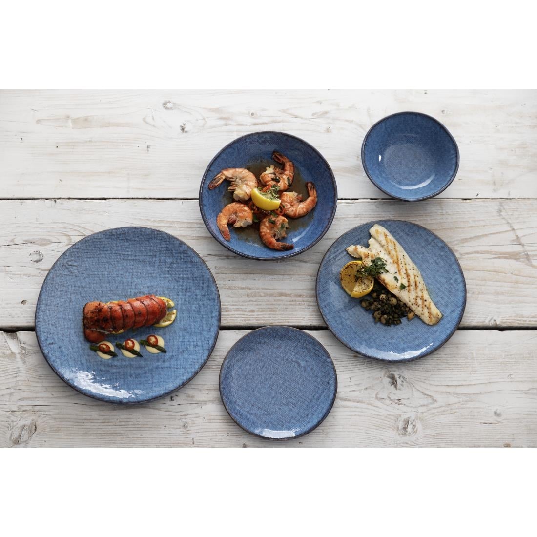 Olympia Denim Blue Coupe Bowl - 160x60mm 6" (6 Pack) (160(Ø)x59(H)mm | Pack Quantity: 6) • PAS-FU224