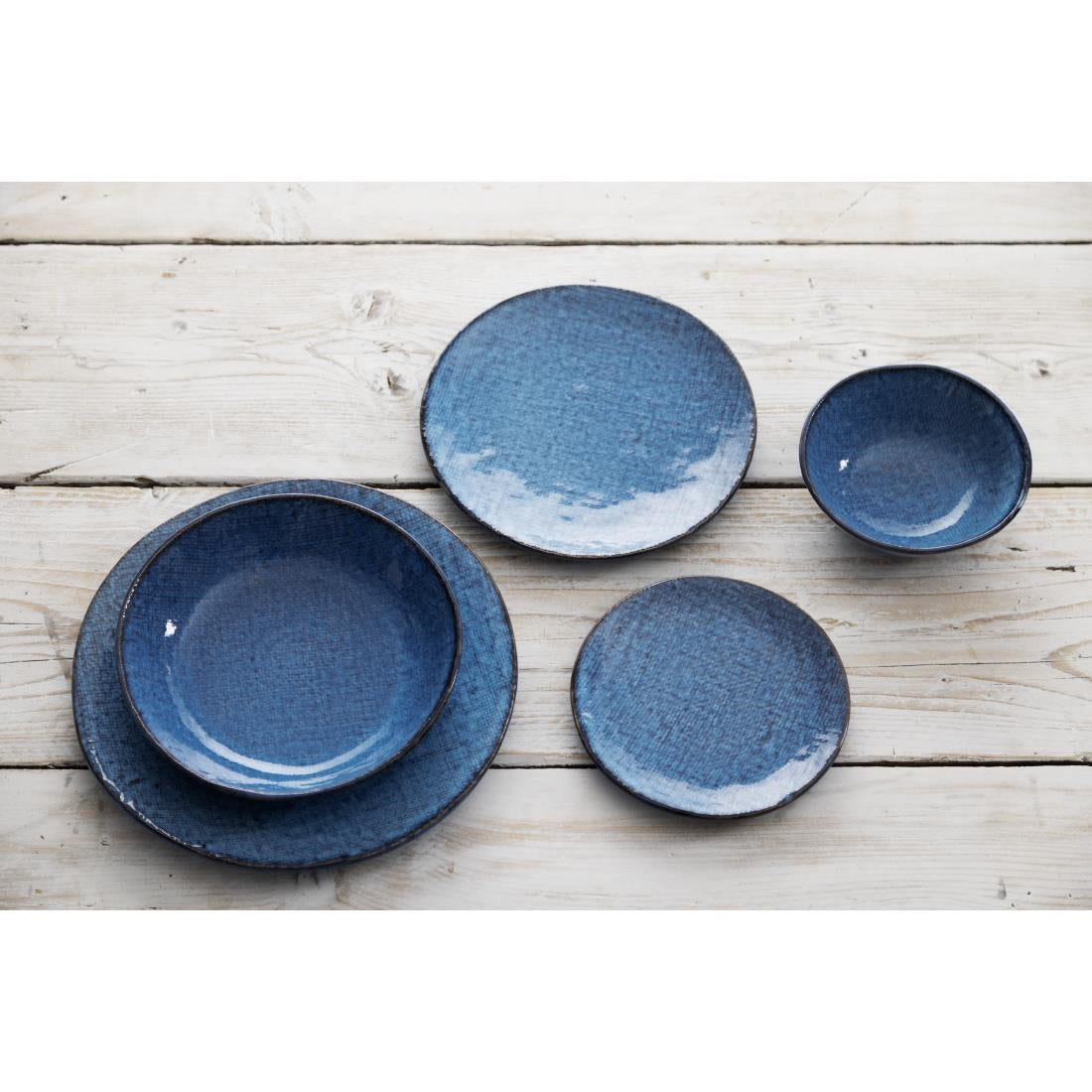 Olympia Denim Blue Coupe Plate - 230mm 9" (6 Pack) (230(Ø)x22(H)mm | Pack Quantity: 6) • PAS-FU221