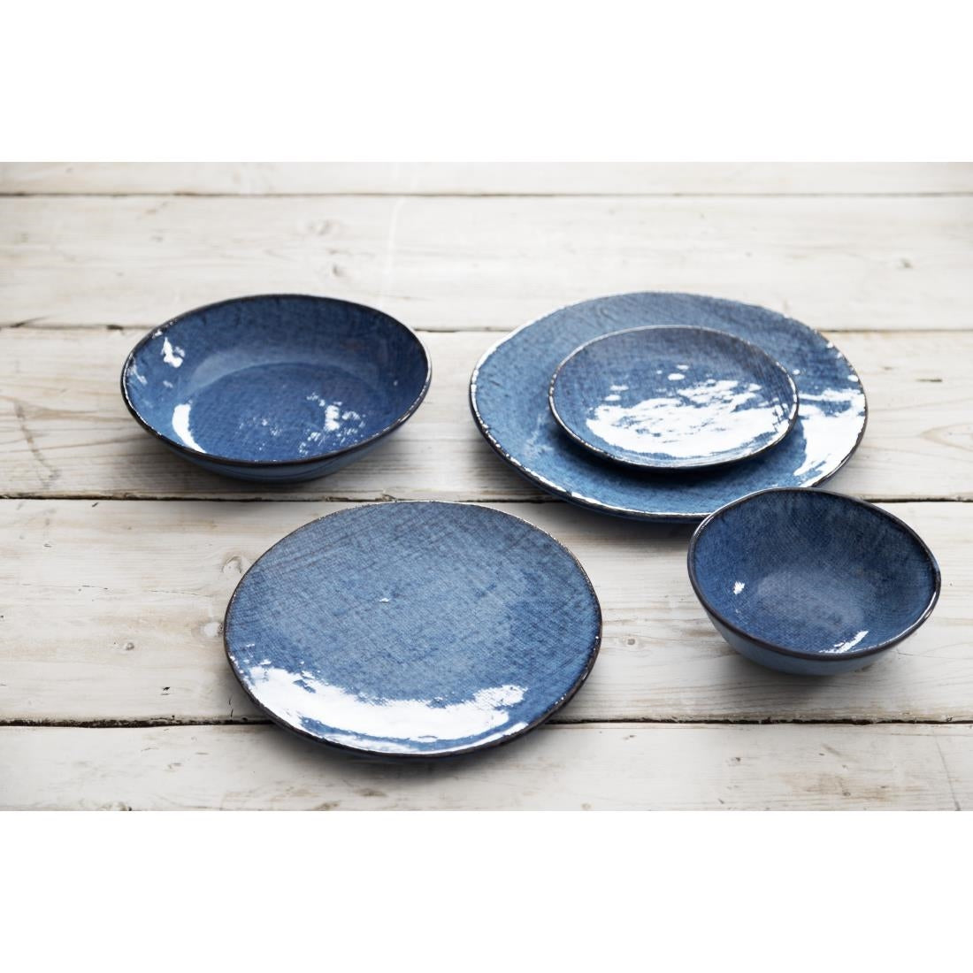 Olympia Denim Blue Coupe Plate - 230mm 9" (6 Pack) (230(Ø)x22(H)mm | Pack Quantity: 6) • PAS-FU221