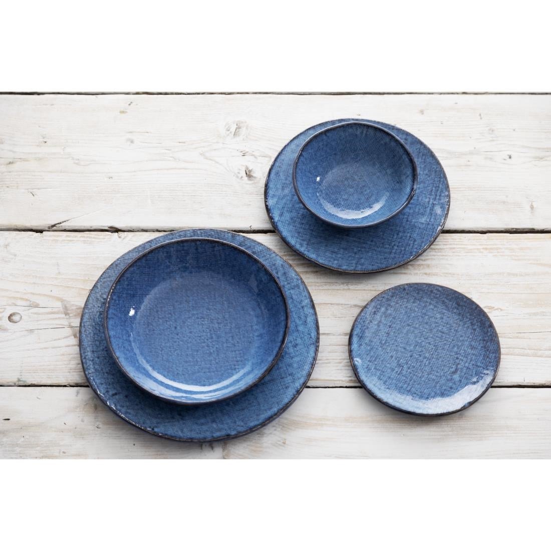 Olympia Denim Blue Coupe Plate - 180mm 7" (6 Pack) (180(Ø)x19(H)mm | Pack Quantity: 6) • PAS-FU220