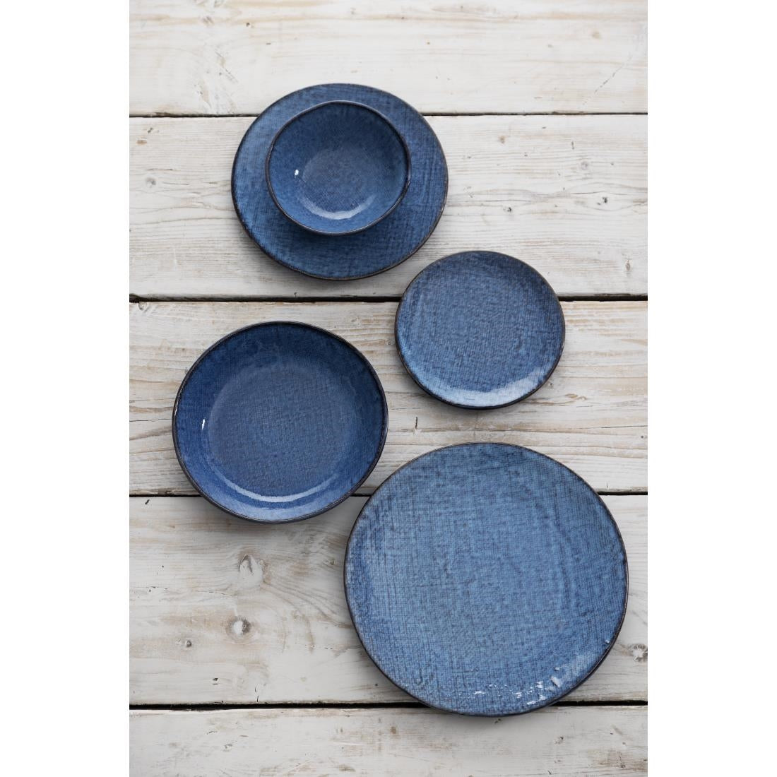 Olympia Denim Blue Coupe Plate - 180mm 7" (6 Pack) (180(Ø)x19(H)mm | Pack Quantity: 6) • PAS-FU220