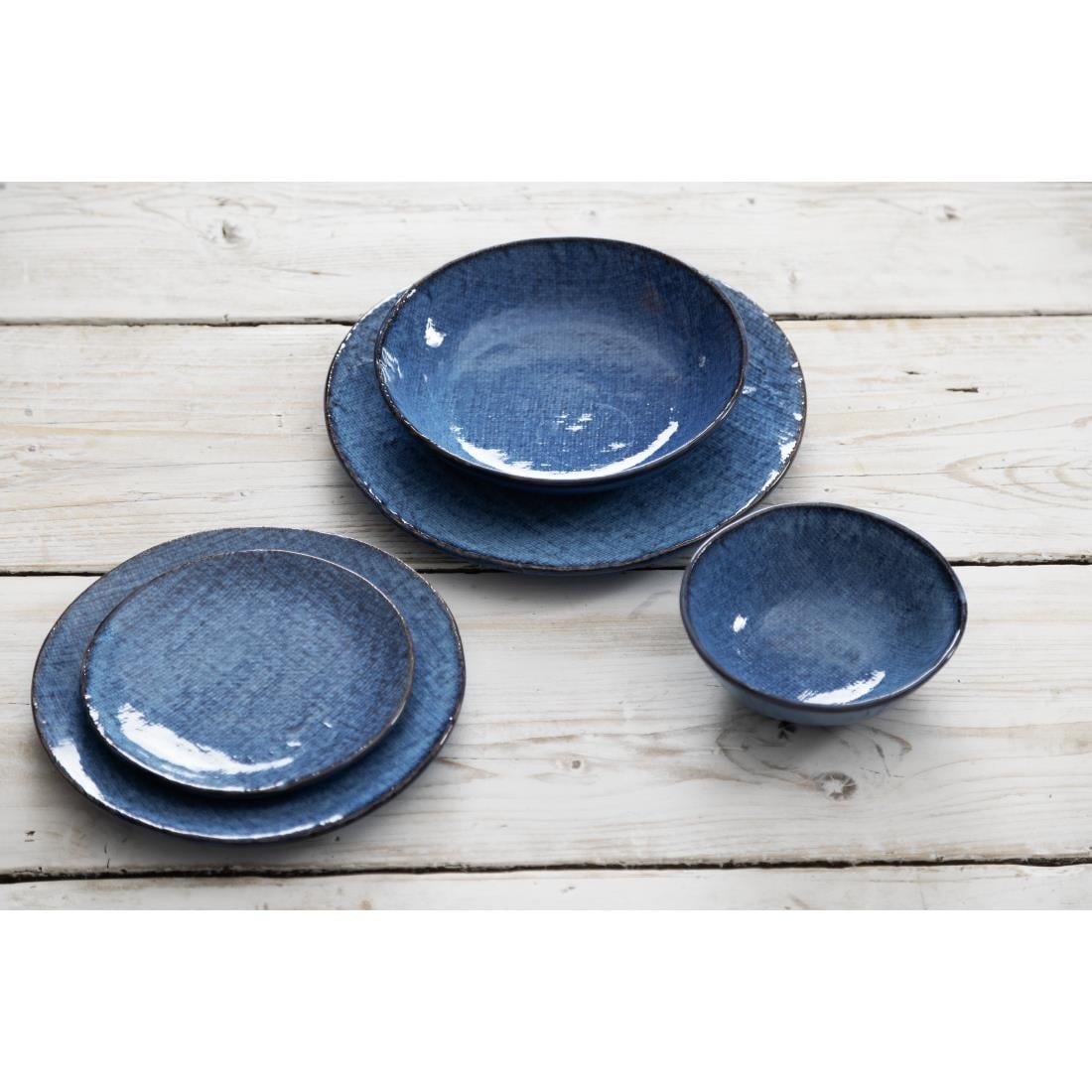 Olympia Denim Blue Coupe Plate - 230mm 9" (6 Pack) (230(Ø)x22(H)mm | Pack Quantity: 6) • PAS-FU221