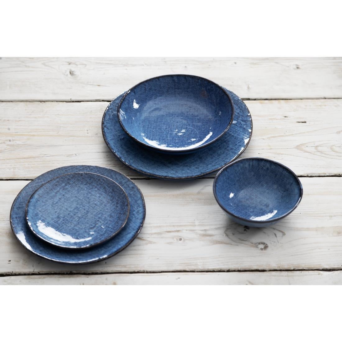 Olympia Denim Blue Coupe Plate - 180mm 7" (6 Pack) (180(Ø)x19(H)mm | Pack Quantity: 6) • PAS-FU220