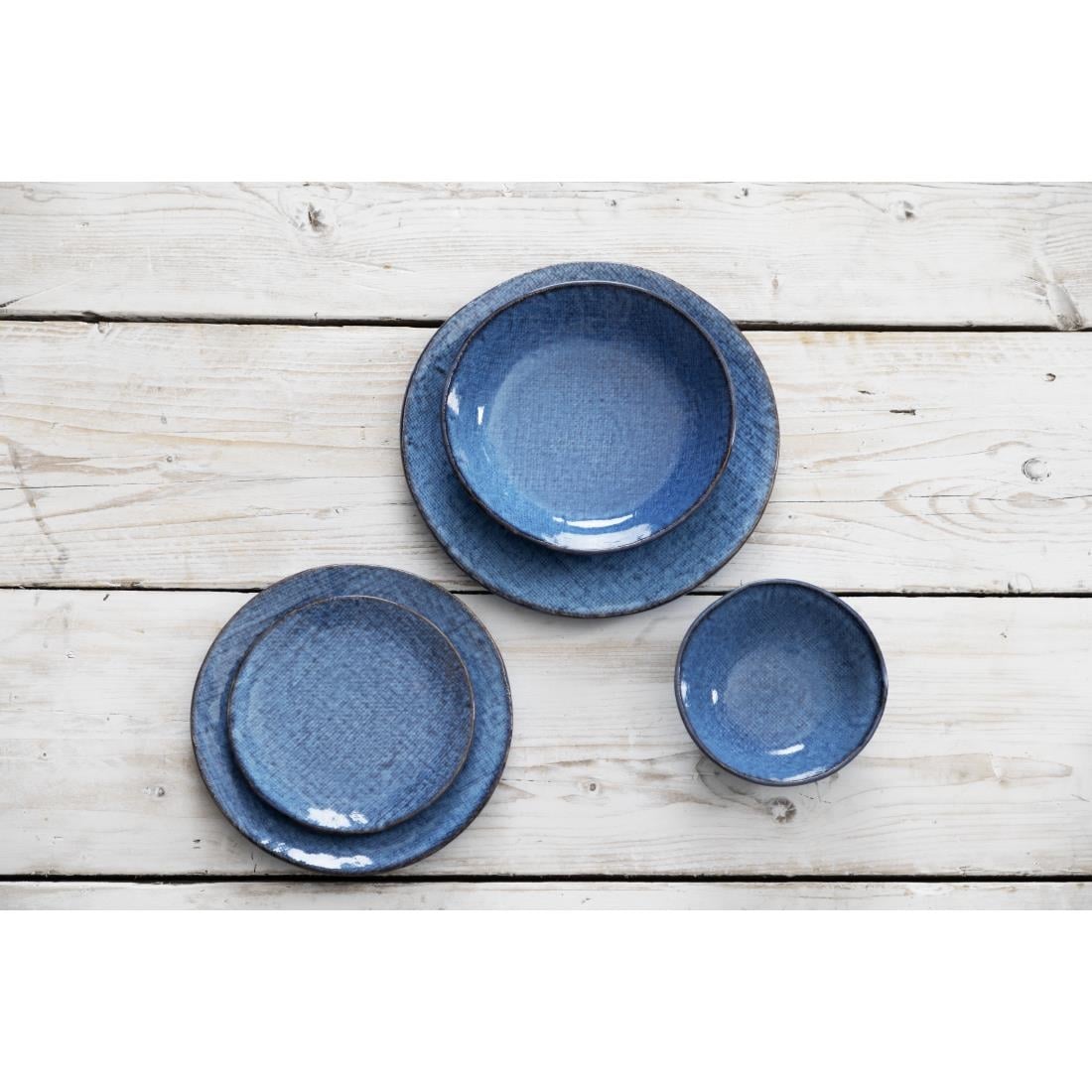 Olympia Denim Blue Coupe Plate - 230mm 9" (6 Pack) (230(Ø)x22(H)mm | Pack Quantity: 6) • PAS-FU221