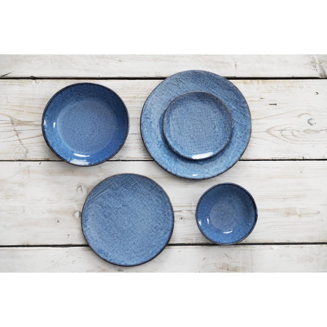 Olympia Denim Blue Coupe Plate - 230mm 9" (6 Pack) (230(Ø)x22(H)mm | Pack Quantity: 6) • PAS-FU221