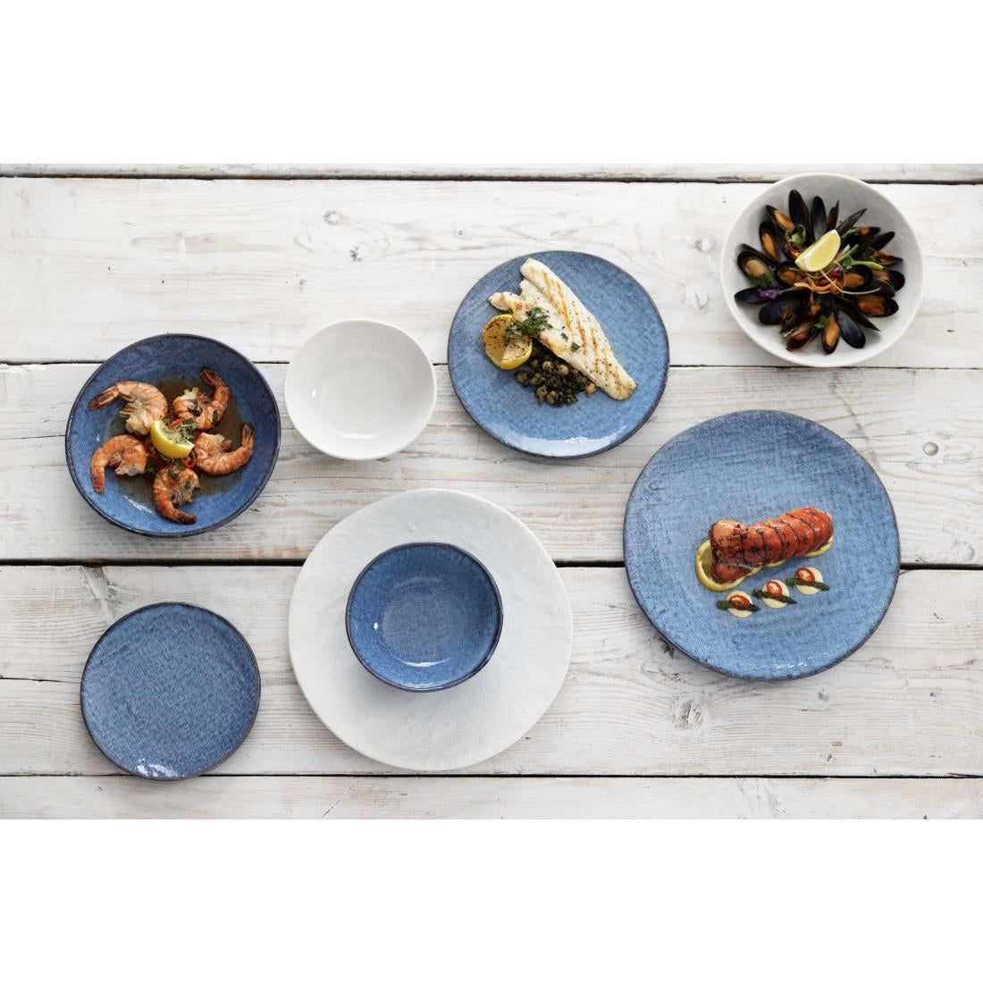 Olympia Denim Blue Coupe Plate - 180mm 7" (6 Pack) (180(Ø)x19(H)mm | Pack Quantity: 6) • PAS-FU220