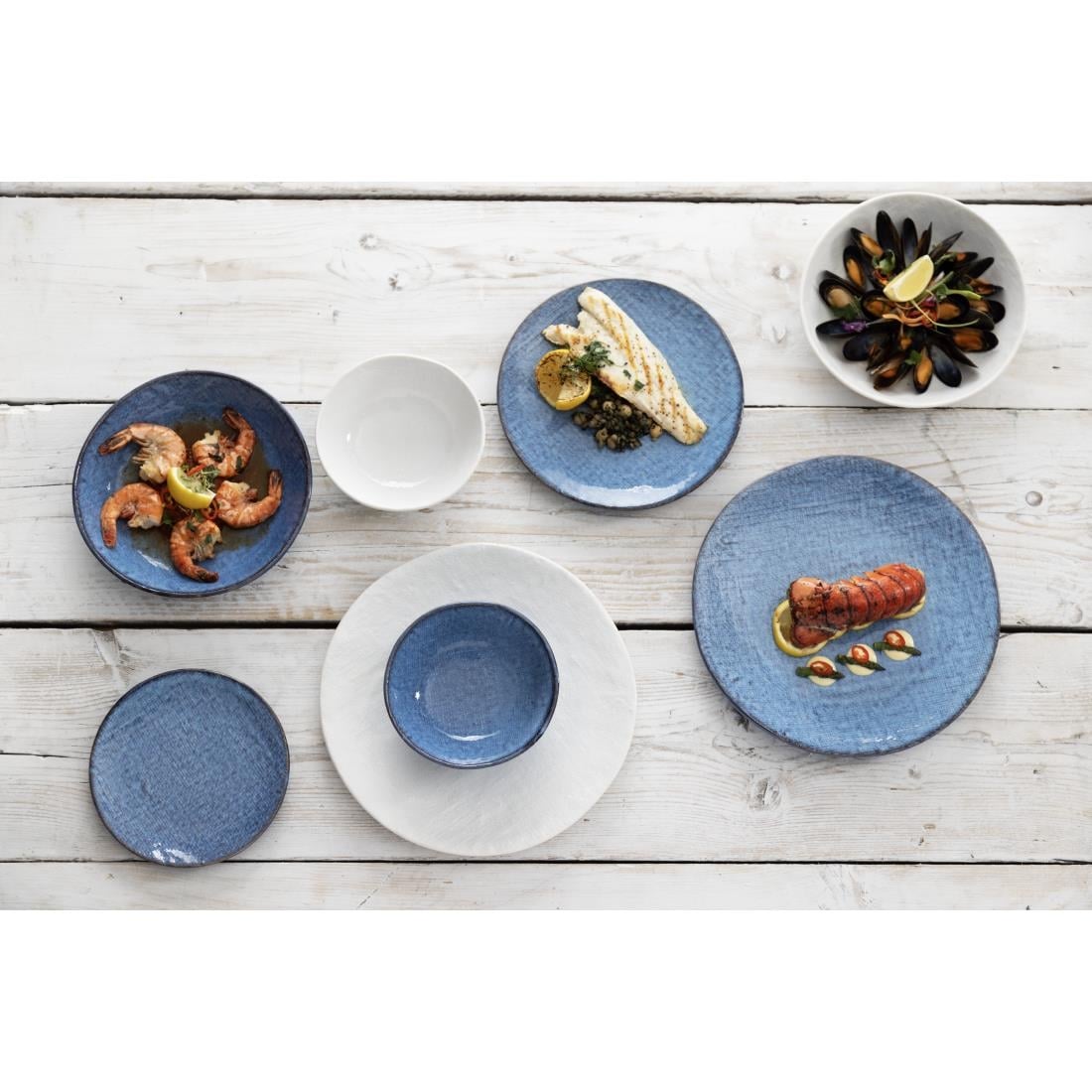 Olympia Denim White Coupe Bowl - 160x60mm 6" (6 Pack) (Dimensions 160(Ø)x59(H)mm) • PAS-FU229