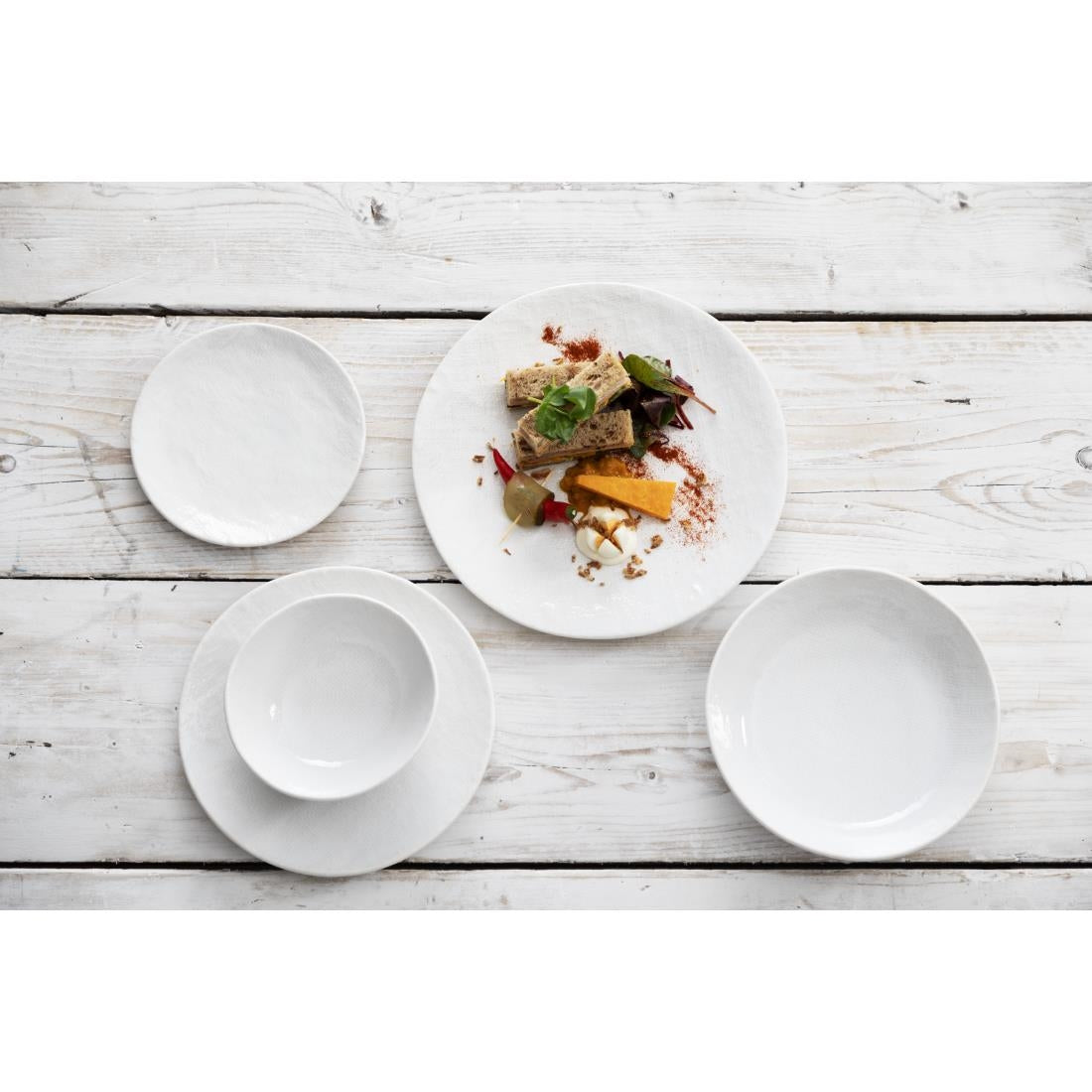 Olympia Denim White Coupe Plate - 180mm 7" (Box 6) • PAS-FU225
