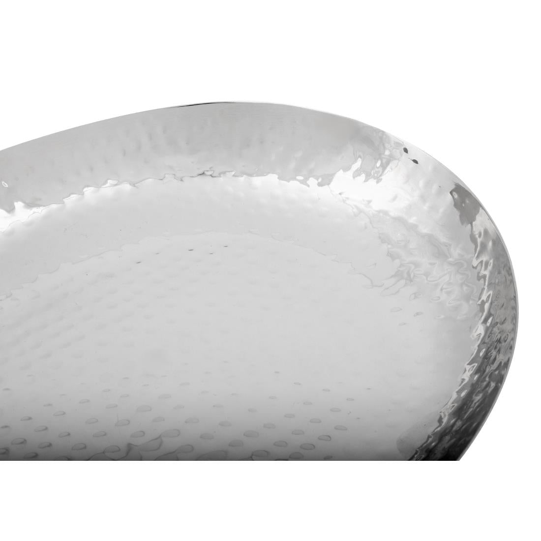 Olympia Hammered Stainless Steel Oval Dish 280x230mm • PAS-FU283