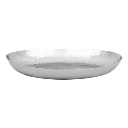Olympia Hammered Stainless Steel Oval Dish 280x230mm • PAS-FU283