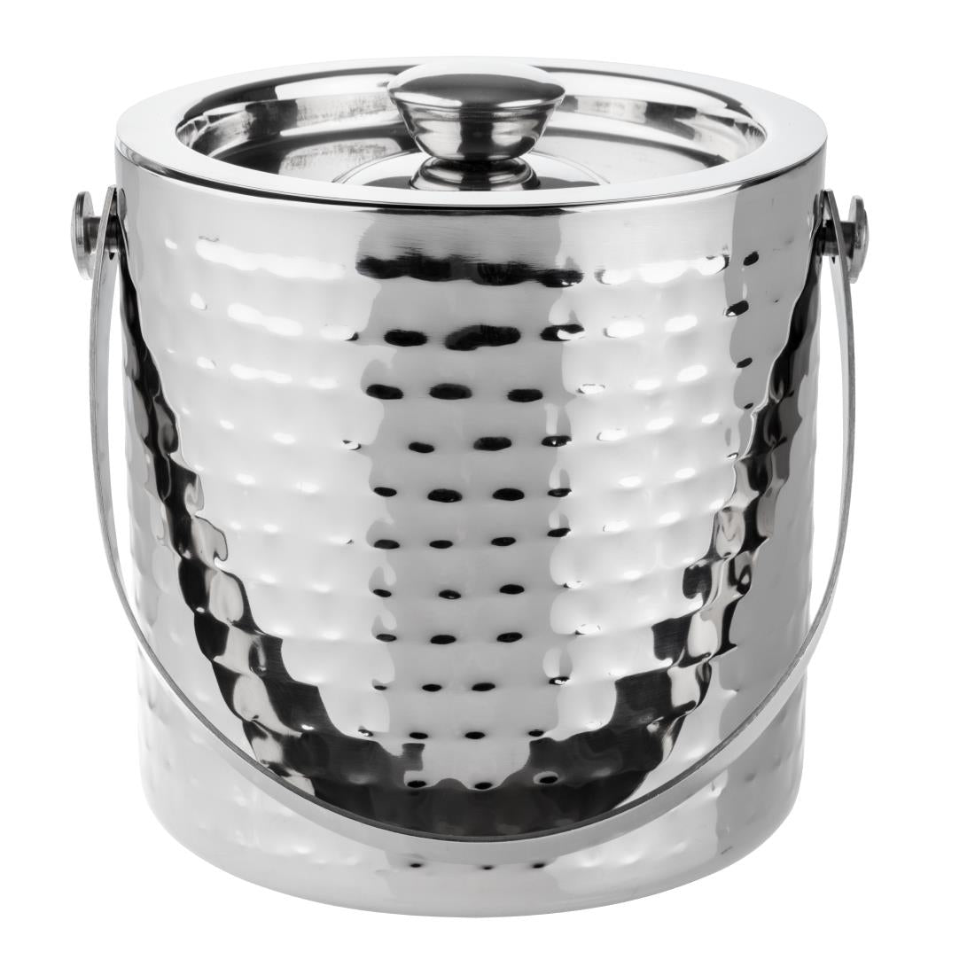 Olympia Hammered Double Wall Ice Bucket 1550ml (150(Ø)x153(H)mm/5 9/10"x 6") • PAS-FU285