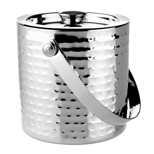 Olympia Hammered Double Wall Ice Bucket 1550ml (150(Ø)x153(H)mm/5 9/10"x 6") • PAS-FU285