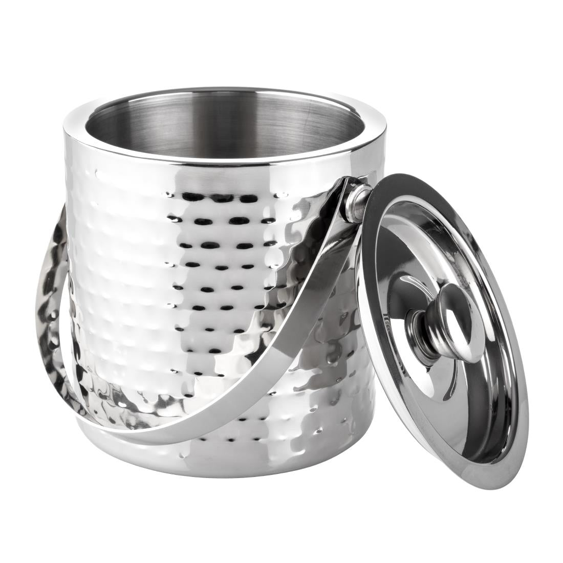 Olympia Hammered Double Wall Ice Bucket 1550ml (150(Ø)x153(H)mm/5 9/10"x 6") • PAS-FU285