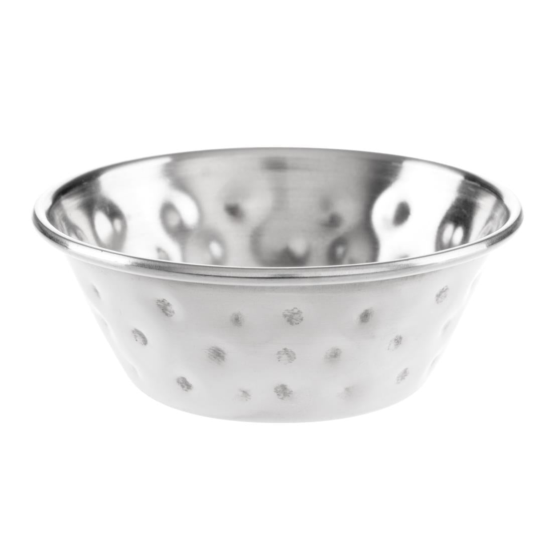 Olympia Hammered Stainless Steel Sauce Cups 45ml (12 Pack) (45ml/1.5oz. 62(Ø)x22(H)mm. Pack Quantity: 12) • PAS-FU288