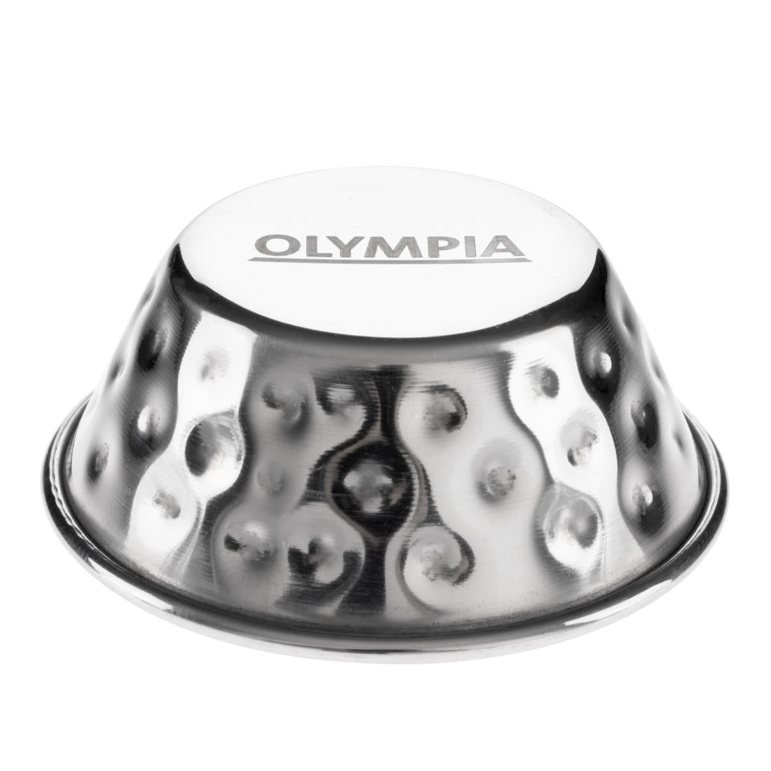 Olympia Hammered Stainless Steel Sauce Cups 45ml (12 Pack) (45ml/1.5oz. 62(Ø)x22(H)mm. Pack Quantity: 12) • PAS-FU288