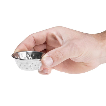 Olympia Hammered Stainless Steel Sauce Cups 45ml (12 Pack) (45ml/1.5oz. 62(Ø)x22(H)mm. Pack Quantity: 12) • PAS-FU288