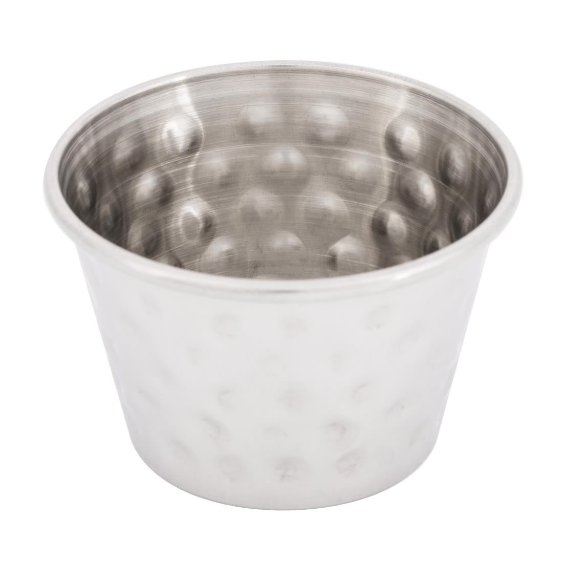 Olympia Hammered Stainless Steel Sauce Cups 70ml (12 Pack) (70ml/2.5oz. 60(Ø)x40(H)mm. Pack Quantity: 12) • PAS-FU289