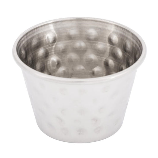 Olympia Hammered Stainless Steel Sauce Cups 70ml (12 Pack) (70ml/2.5oz. 60(Ø)x40(H)mm. Pack Quantity: 12) • PAS-FU289