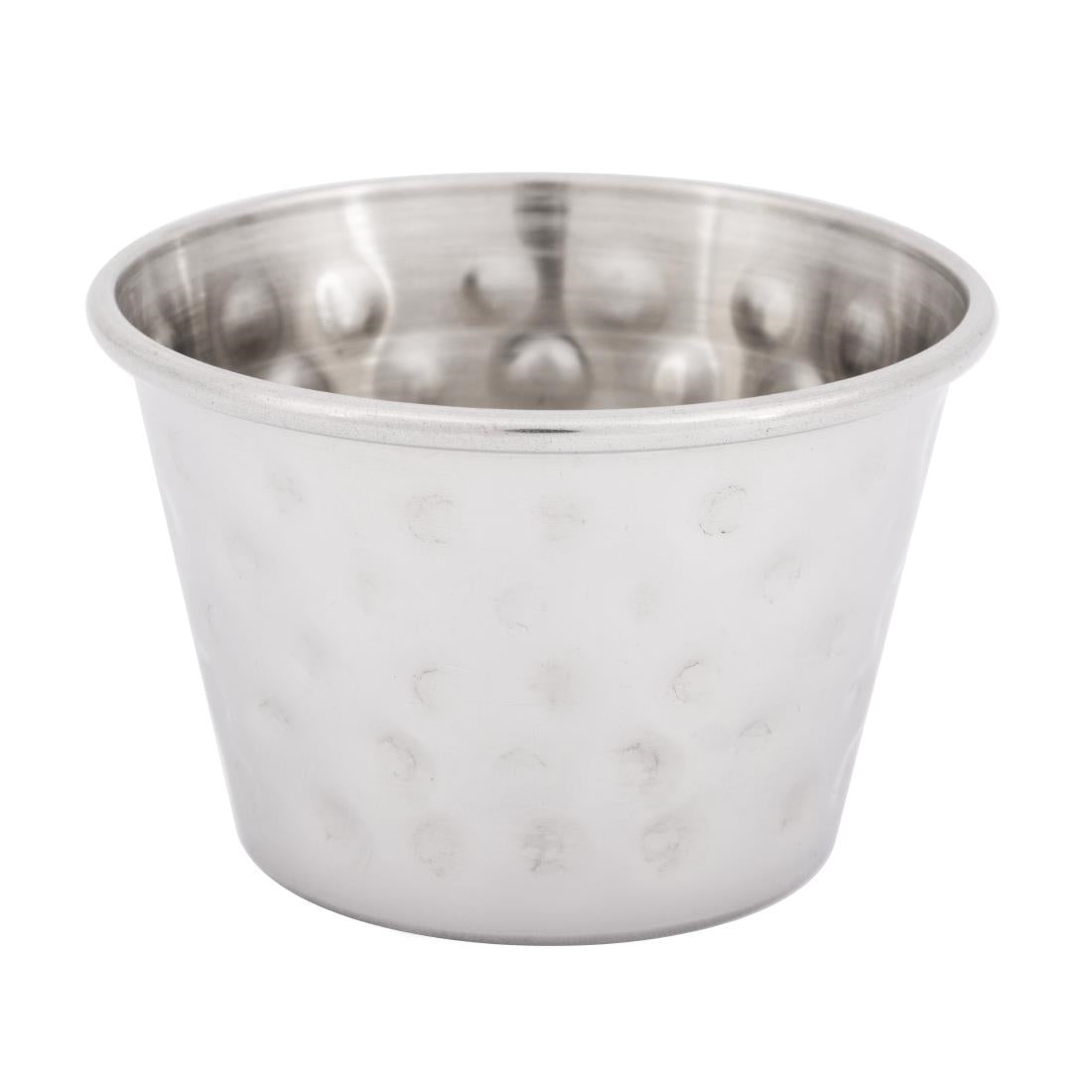 Olympia Hammered Stainless Steel Sauce Cups 70ml (12 Pack) (70ml/2.5oz. 60(Ø)x40(H)mm. Pack Quantity: 12) • PAS-FU289