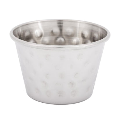 Olympia Hammered Stainless Steel Sauce Cups 70ml (12 Pack) (70ml/2.5oz. 60(Ø)x40(H)mm. Pack Quantity: 12) • PAS-FU289