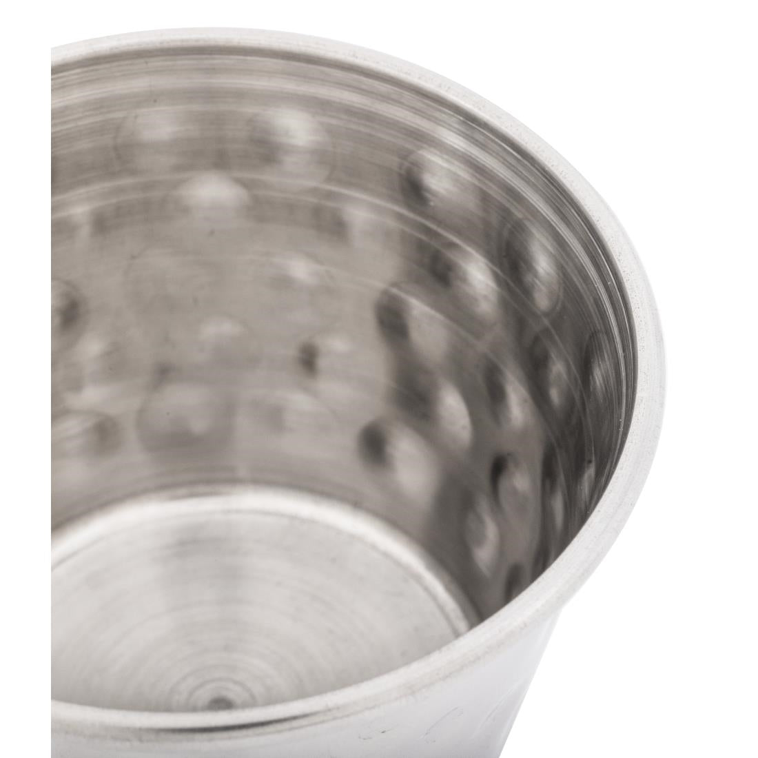 Olympia Hammered Stainless Steel Sauce Cups 70ml (12 Pack) (70ml/2.5oz. 60(Ø)x40(H)mm. Pack Quantity: 12) • PAS-FU289