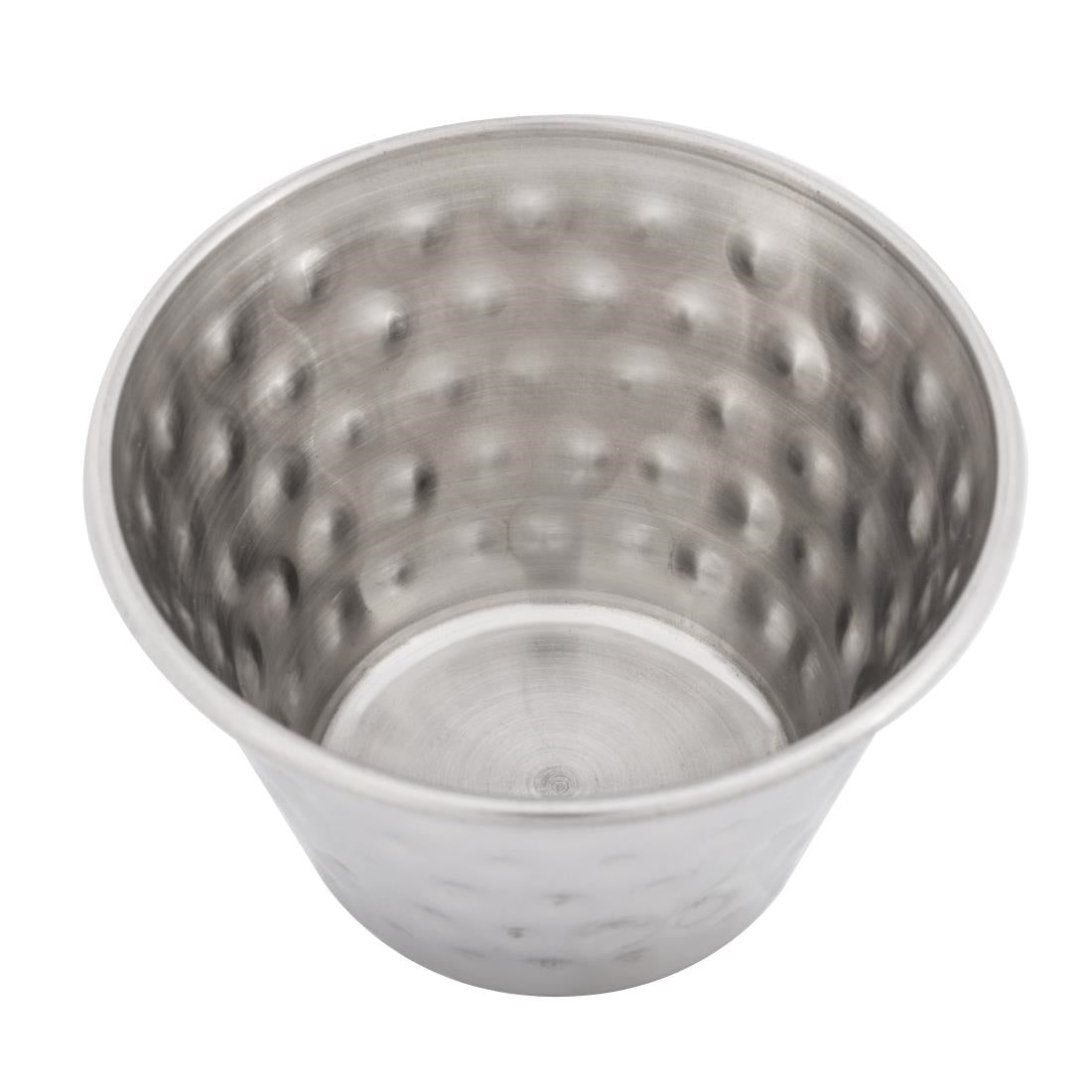 Olympia Hammered Stainless Steel Sauce Cups 115ml (12 Pack) (115ml/4oz. 72(Ø)x42(H)mm. Pack Quantity: 12) • PAS-FU290