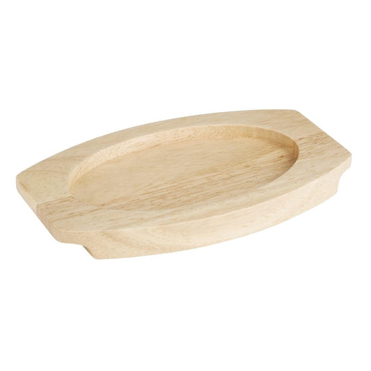 Olympia Hevea Board for Cast Iron Oval Eared Dish 210x120mm (FW819) (For Olympia dish - FW819 | 210(L)x120(W)x19.5(H)mm) • PAS-FU295