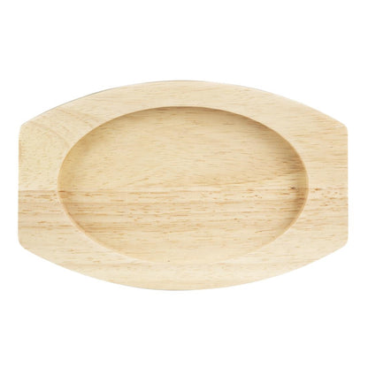 Olympia Hevea Board for Cast Iron Oval Eared Dish 210x120mm (FW819) (For Olympia dish - FW819 | 210(L)x120(W)x19.5(H)mm) • PAS-FU295