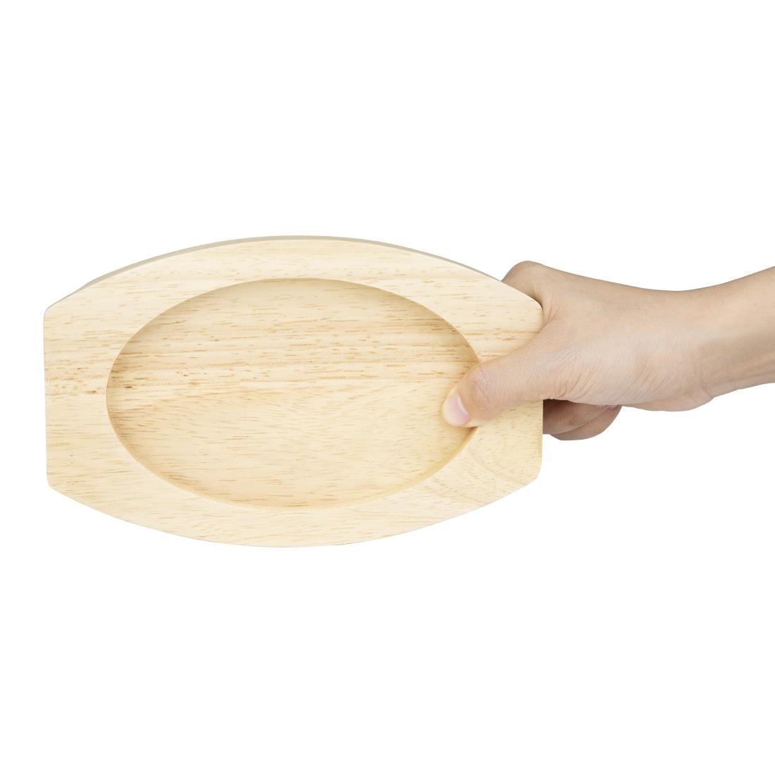 Olympia Hevea Board for Cast Iron Oval Eared Dish 210x120mm (FW819) (For Olympia dish - FW819 | 210(L)x120(W)x19.5(H)mm) • PAS-FU295