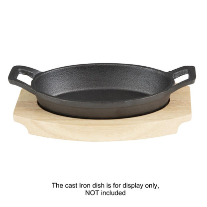 Olympia Hevea Board for Cast Iron Oval Eared Dish 210x120mm (FW819) (For Olympia dish - FW819 | 210(L)x120(W)x19.5(H)mm) • PAS-FU295