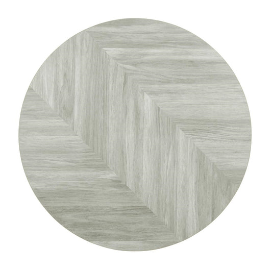Bolero Pre-Drilled Round Table Top Chevron Design 600mm (48(H)x600(Ø)mm) • PAS-FU511