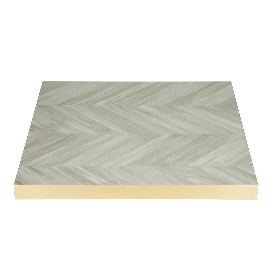 Bolero Pre-Drilled Table Top Chevron Design 700mm (48(H)x700(W)x700(D)mm) • PAS-FU512