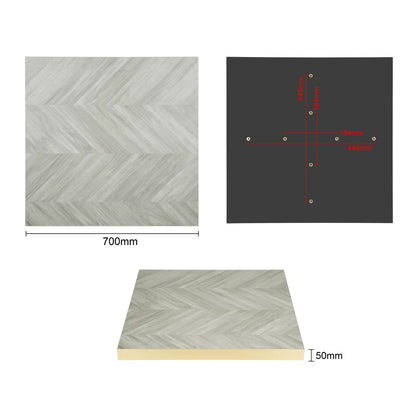 Bolero Pre-Drilled Table Top Chevron Design 700mm (48(H)x700(W)x700(D)mm) • PAS-FU512