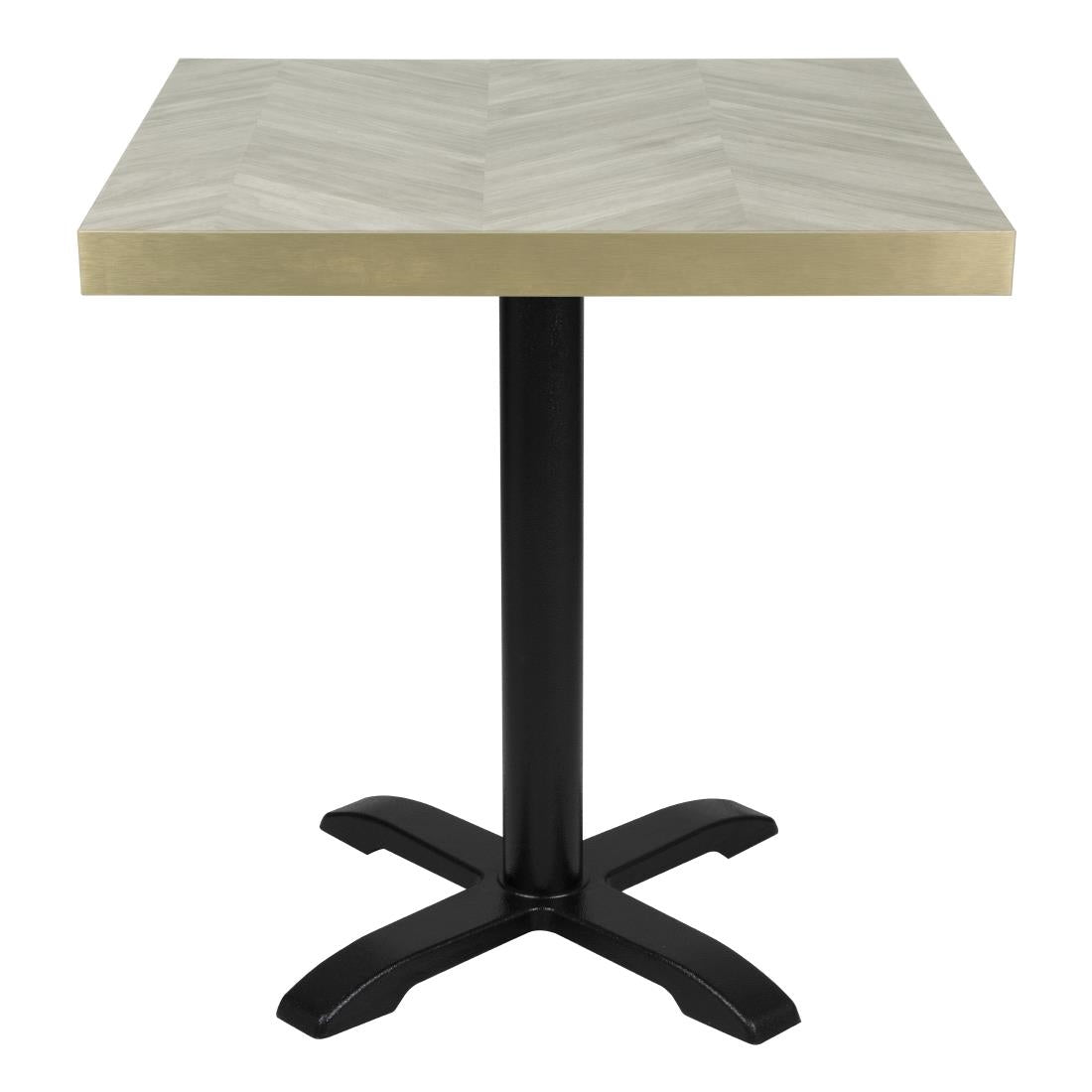 Bolero Pre-Drilled Table Top Chevron Design 700mm (48(H)x700(W)x700(D)mm) • PAS-FU512