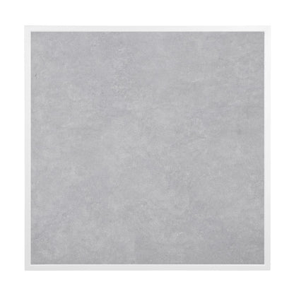 Bolero Light Grey Stone Effect Outdoor Tempered Glass Table Top White Trim 700mm (38(H)x700(W)x700(L)mm) • PAS-FU514
