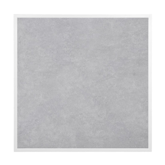 Bolero Light Grey Stone Effect Outdoor Tempered Glass Table Top White Trim 700mm • PAS-FU514