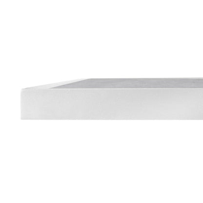 Bolero Light Grey Stone Effect Outdoor Tempered Glass Table Top White Trim 700mm (38(H)x700(W)x700(L)mm) • PAS-FU514
